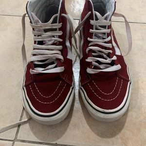 Red vans, size 7w